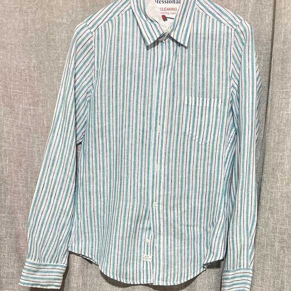Frank & Eileen women’s striped Linen button down shirt-Size:small-multicolor - Picture 4 of 6